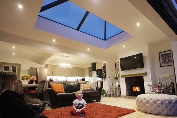 Korniche roof lantern installed in living room